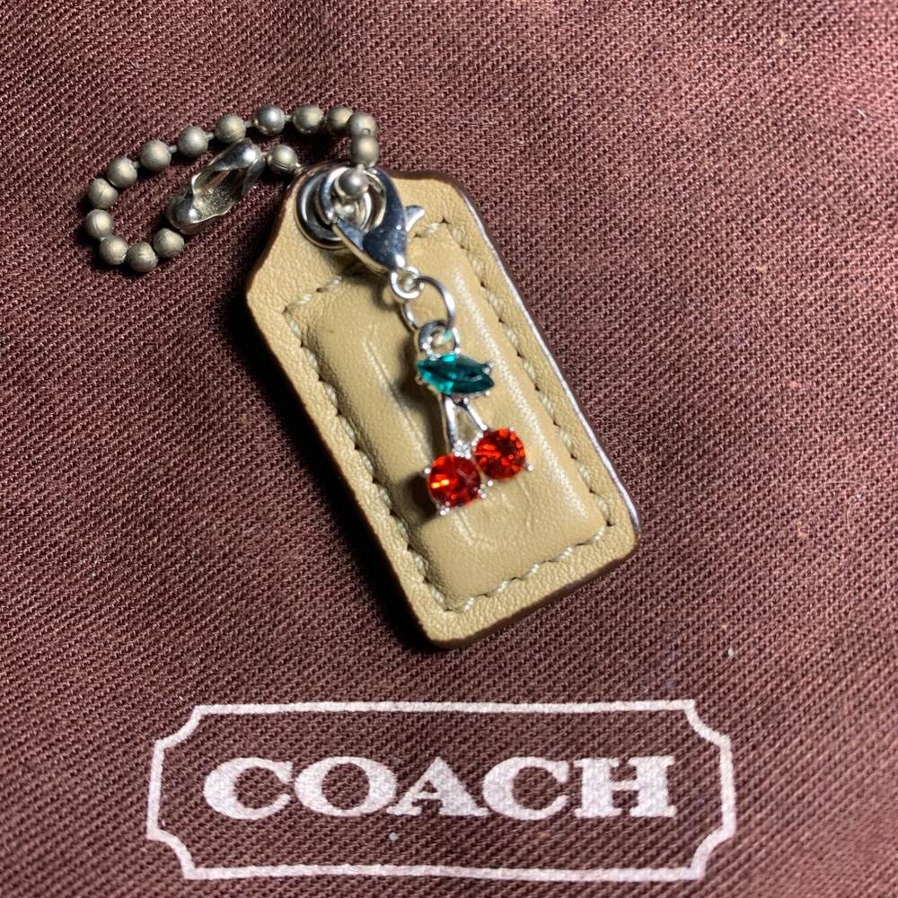 Coach 1.5” Mini Tan Hangtag Tag Keychain Charm